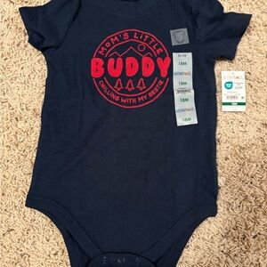 Garanimals Navy One-Piece Bodysuit with Red "Buddy" Graphic